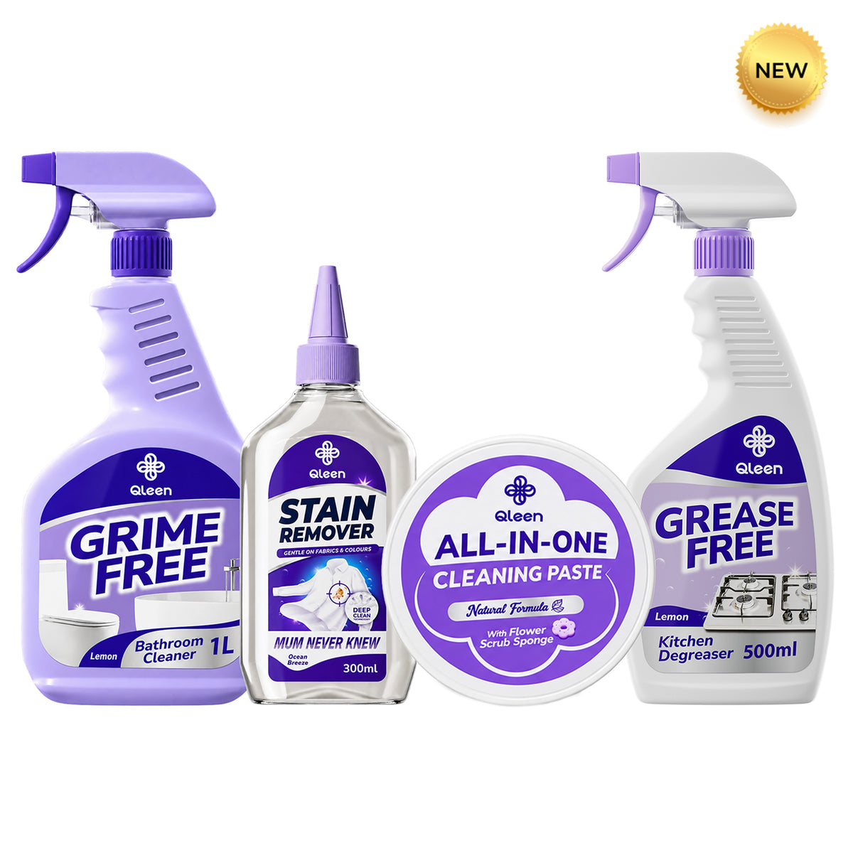 Qleen Ultimate House Cleaning Bundle | 4-Piece Deep Cleaning Set