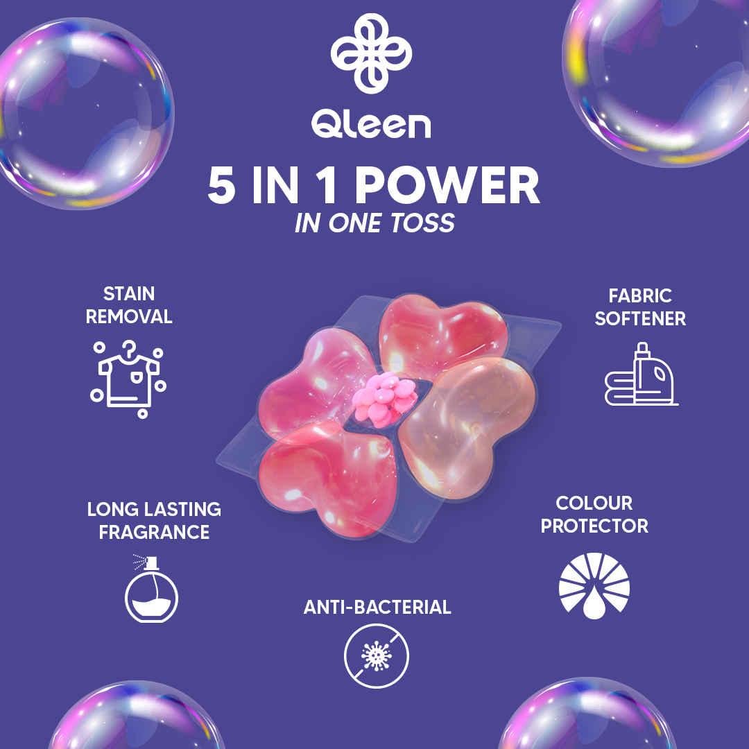 Qleen Non-Bio 5-In-1 Laundry Pods Benefits