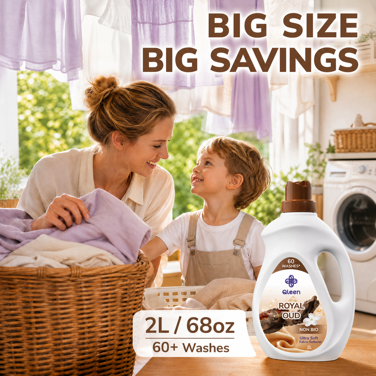 Qleen Ultra Soft Fabric Softener Royal Oud Family Safe
