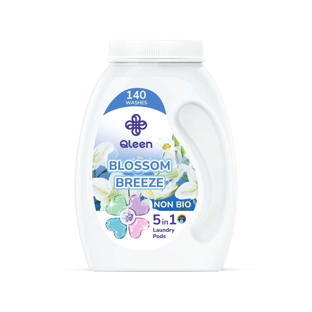 Qleen Non-Bio 5-In-1 Laundry Pods Family Pack Blossom Breeze Main