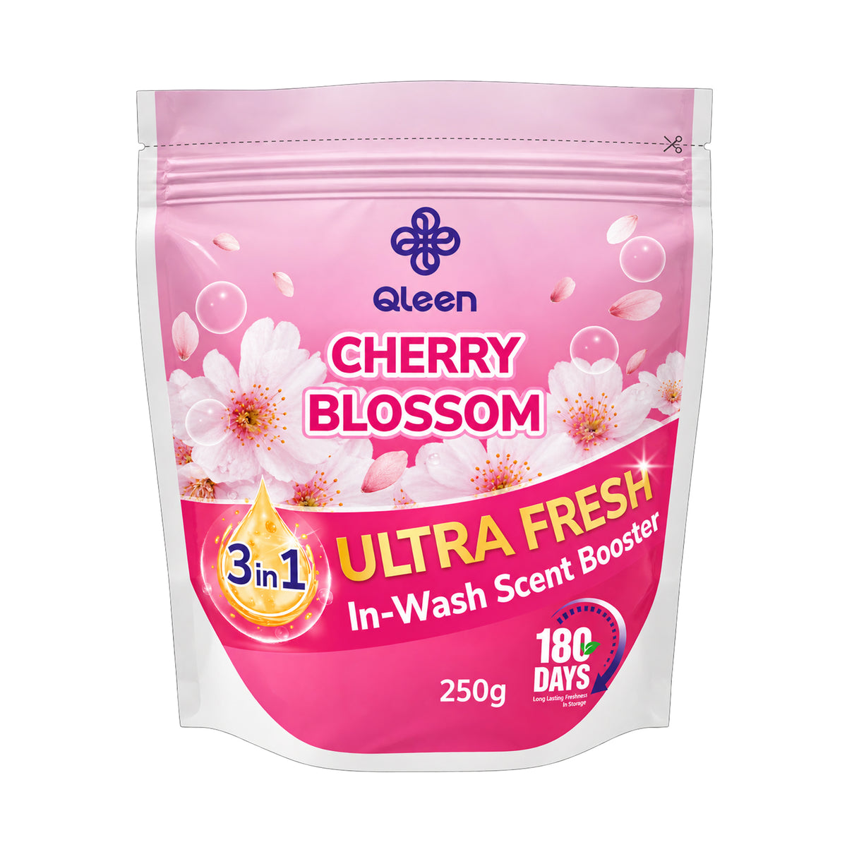 Qleen In-Wash Scent Booster Starter Pack 250g Cherry Blossom