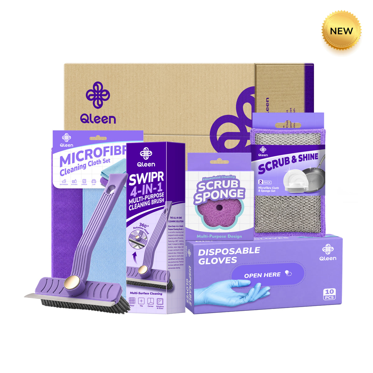 Qleen Cleaning Toolkit – 5 Piece Home Cleaning Kit