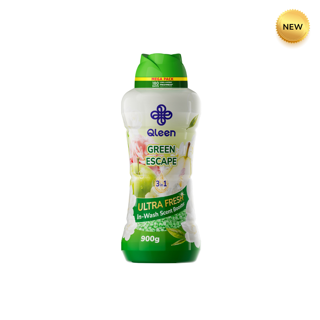 Qleen In-Wash Scent Booster Starter Pack 900g Green Escape Front view