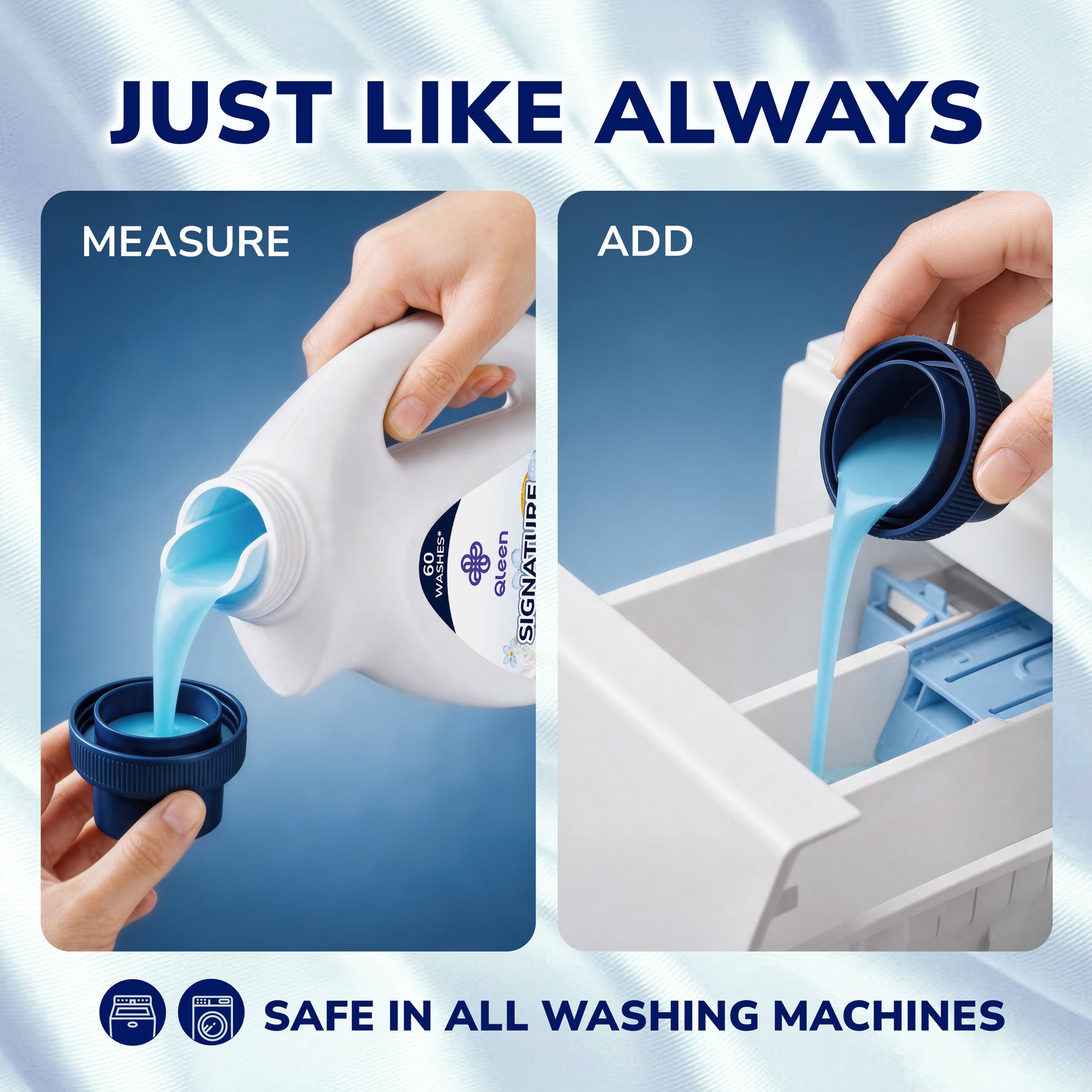 Qleen Ultra Soft Fabric Softener Signature Bleu Instruction