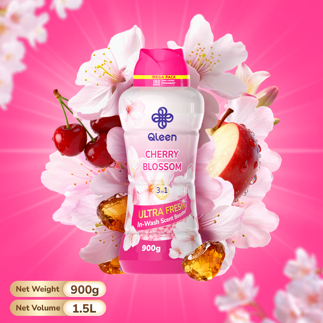 Qleen In-Wash Scent Booster Starter Pack 900g Cherry Blossom Specifications