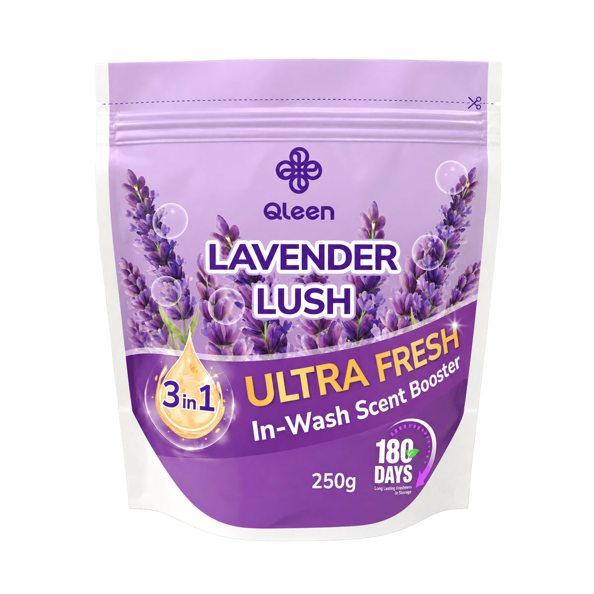Qleen In-Wash Scent Booster Starter Pack 250g Lavender Lush