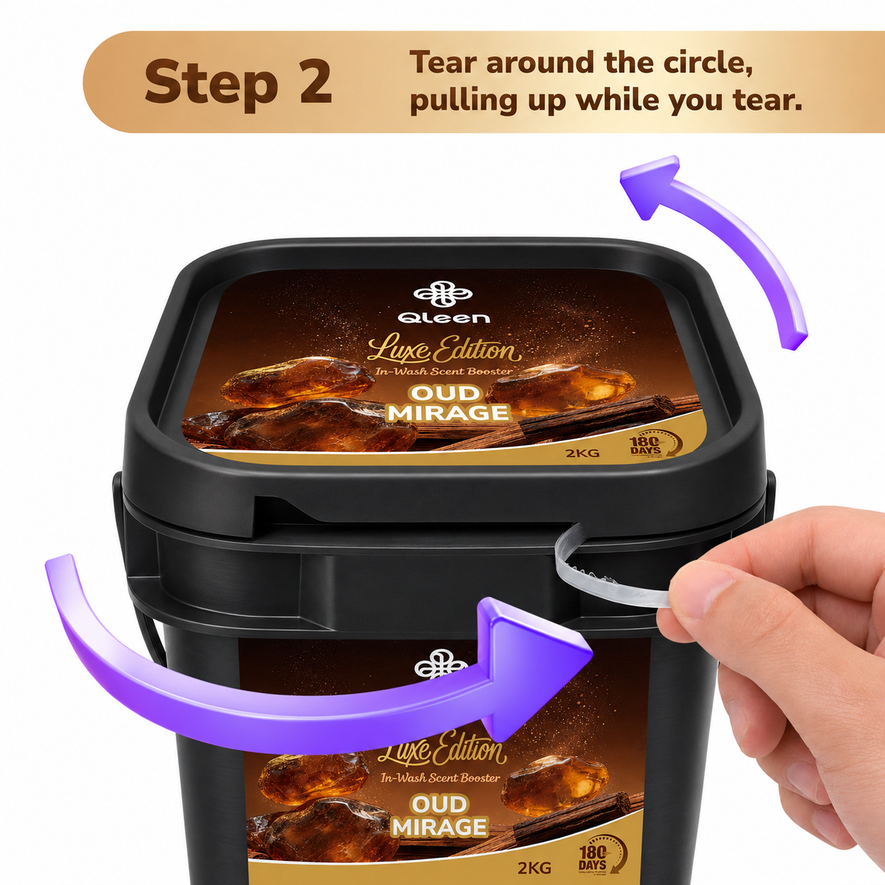 Qleen In-Wash Scent Booster Family Pack 2KG Oud Mirage Step 2