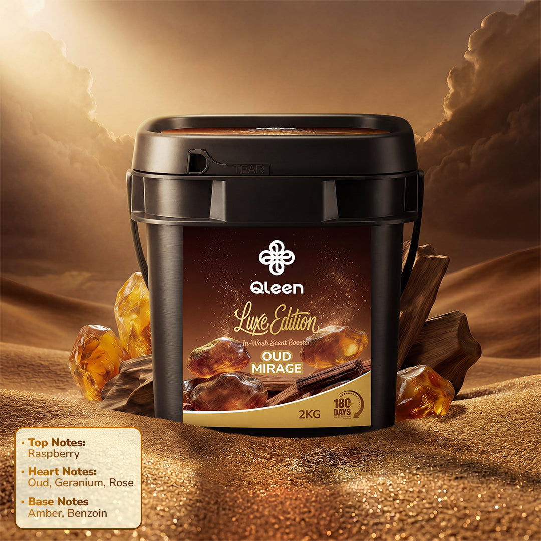 Qleen In-Wash Scent Booster Family Pack 2KG Oud Mirage Notes Information