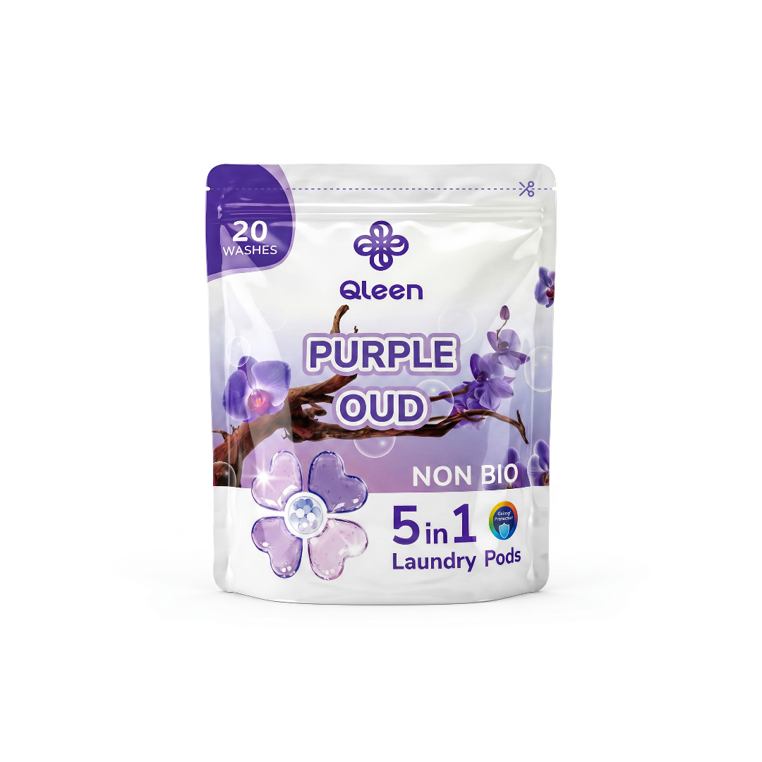 Qleen Non-Bio 5-In-1 Laundry Pods Trail Pack Purple Oud Main