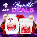 Qleen Red Bundle – Rose Romance Pods & Rose & Oud Scent Boosters Family Pack Main