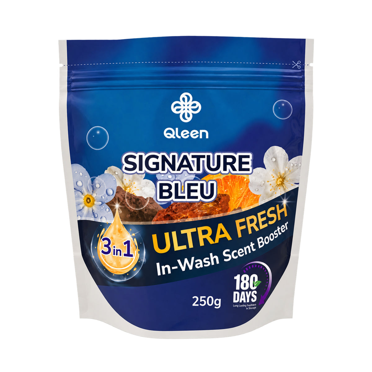Qleen In-Wash Scent Booster Starter Pack 250g Signature Bleu