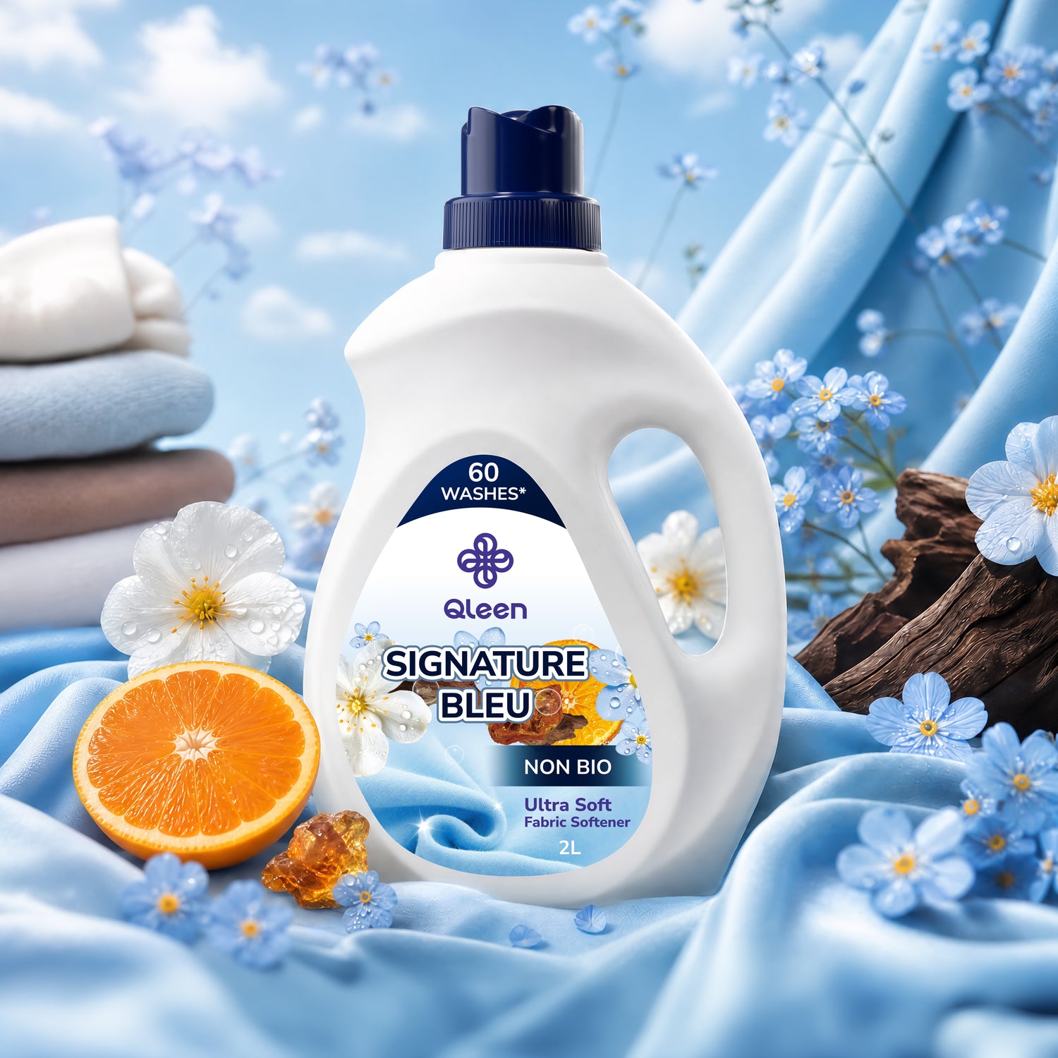 Qleen Ultra Soft Fabric Softener Signature Bleu Lifestyle